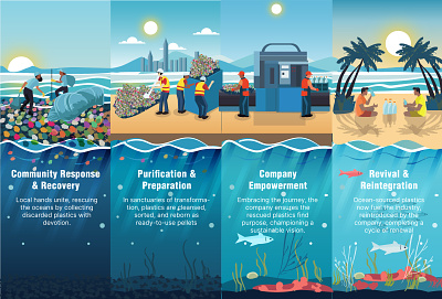 Interactive Infographic About Cleaning the Oceans colorfull illustration infographic interactive infographic oceans