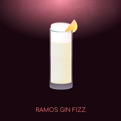 Cocktails - Ramos Gin Fizz cocktail illustration vector