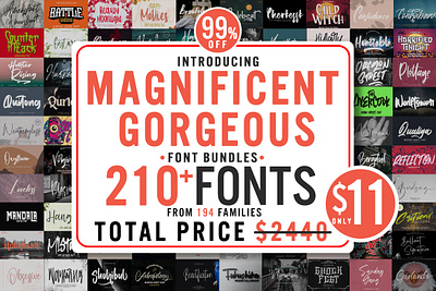 Magnificent Gorgeous Fonts Bundle brush typefaces font font bundle fonts typography