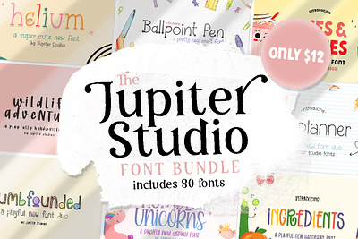The Jupiter Studio Font Bundle font font bundle fonts logos the jupiter studio font bundle typography
