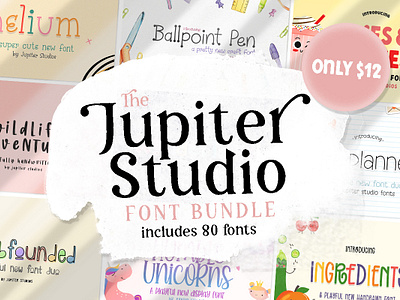 The Jupiter Studio Font Bundle font font bundle fonts logos the jupiter studio font bundle typography