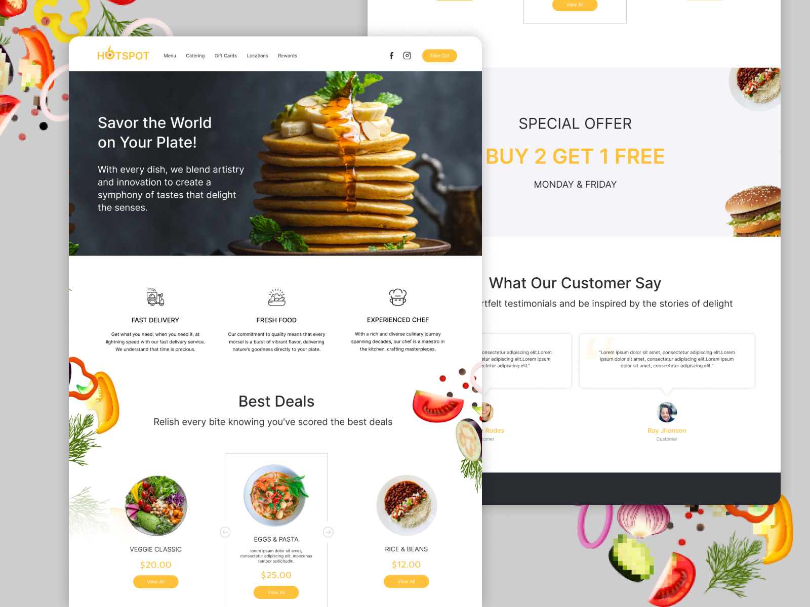 Resturant Website by Kanwaljeet Kaur on Dribbble