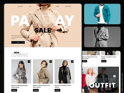 Modern Ecommerce Site clean ecommerce graphic design landing min minimalist shopping ui website webui