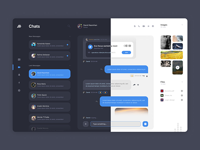 Dashboard - Chat interface chat dark theme darklight theme dashboard desktop interface light theme messaging product design ui ux