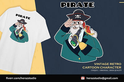 Pirate Vintage Retro Cartoon Character cute character