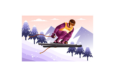 Downhill Skiing Illustration track
