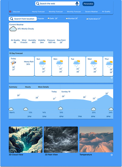 #DailyUI, 37 Days, Weather Design UI ui weather design