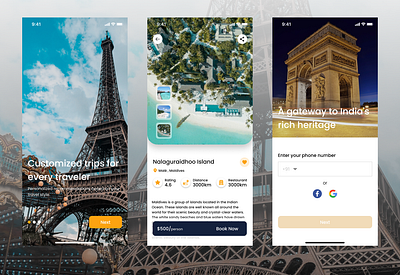 Travel App Sce app branding design graphic design illustration logo mobile travel app travel app screens ui ux vector