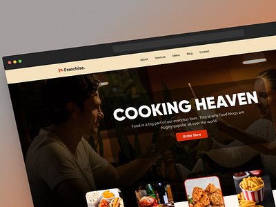 Food Restaurant - Landing Page Design 2023 food design burger chicken clean cooking food and drink food delivery service food service hungry minimal online order order pizza product design recipe restaurant design ux design visual design web template web ui