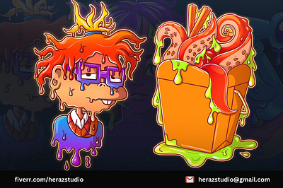 Melting Cartoon Character Illustration food melting