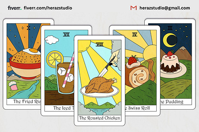 Tarot Cards Food Illustration tarot food magic