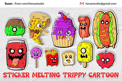 Sticker Melting Trippy Cartoon psychedelic artwork
