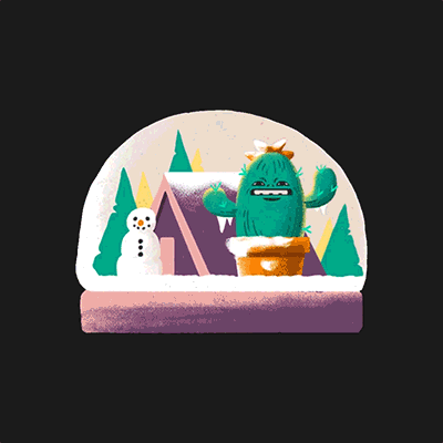 Cactus in a Snowglobe animation art cactus digital art frame by frame graphic design illlustration motion graphics