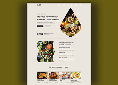 Eat Well design diet eat figma health interface mediterranean recipes ui website
