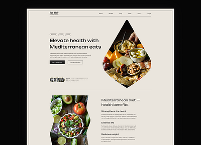 Eat Well design diet eat figma health interface mediterranean recipes ui website