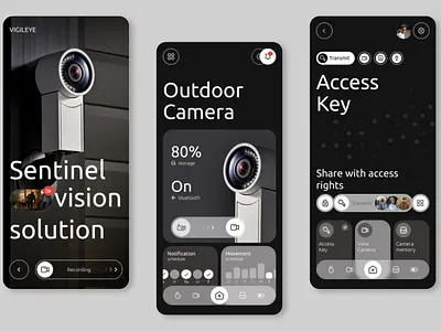 Vigileye - Home Security Camera design home home security camera mobile app mobile app design mobile design security ui ui design