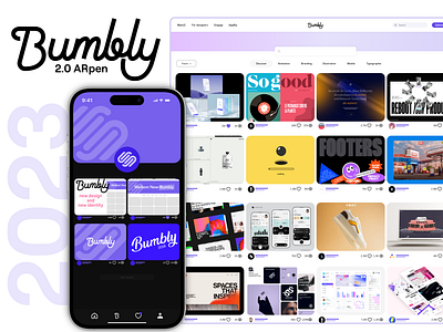 Bumbly.com (2.0) affinity behance branding bumbly dribbble dribbble redesign graphic design ios logo media redesign typo ui web