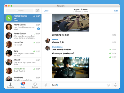 Telegram Mac OS X Application app application chat desktop intuitive macos messenger os x simple telegram ui ux