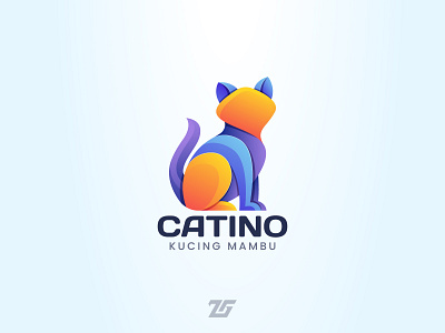 Catino "Cat" 3d amazing logo animal art awesome logo branding cat colorful creative design gradient logo graphic design identity illustration kitty logo logos modern pet symbol