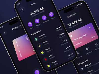 PayPe - Wallet Mobile iOS Design animation bank banking app banking wallet blockchain card wallet credit card crypto currency finance finance app financial app financial wallet fintech ios mobile app mobile banking money transfer motion graphics online wallet payment app