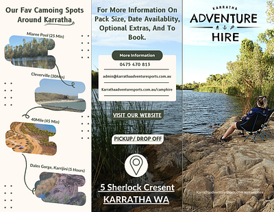 Brochure Design For Brand Karratha Adventure Hire 3 page brochure brochure design graphic design illustration typography vector