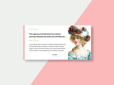 DailyUI 39: Testimonial app art dailyui dailyui039 dailyui39 design feedback rate testimonial typography ui user ux website