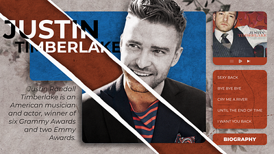 About Justin Timberlake branding dashboard design geometric graphic design illustration ui