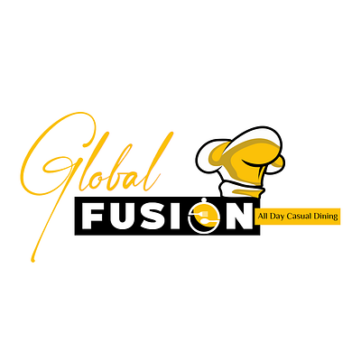 Logo Design For Food Brand Global Fusion design food logo graphic design illustration restaurant logo typography vector