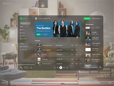 Spotify vision pro - Build 2.0 design figma music practice spotify ui visionpro vr