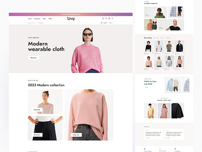 Clothing Store Website cloth design store ui website