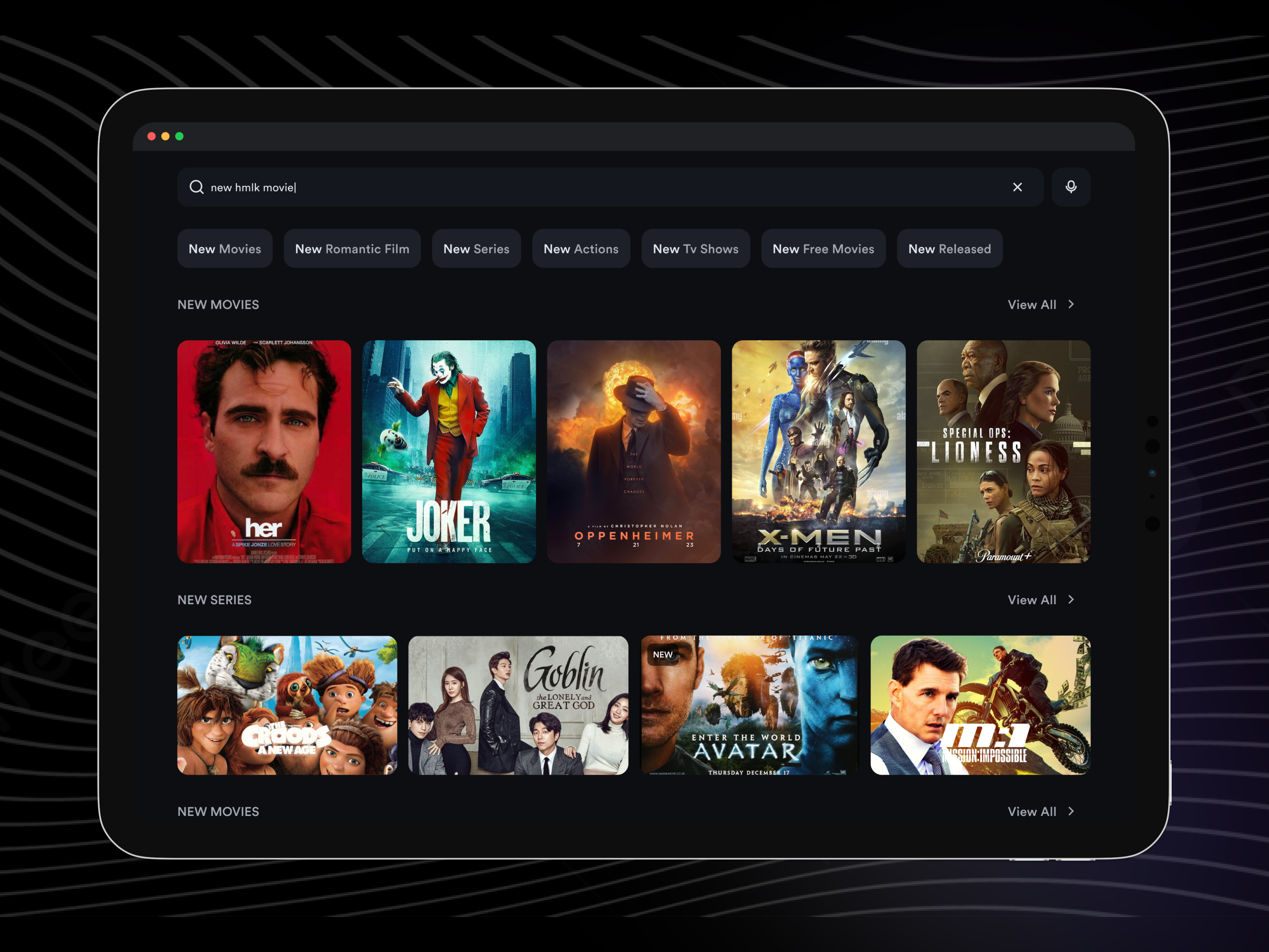 Ott search experience UI design design ott search ui website youtube