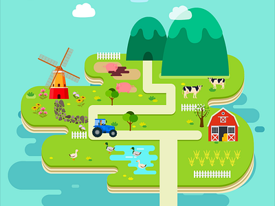 Countryside Farm after effects animation graphic design illustrator motion graphics