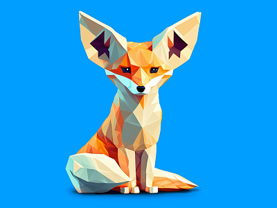 Low Poly Fox By Diana D'Achille animal animal illustration animals cute animals design graphic design illustration logo low poly low polygon photoshop vector vector art