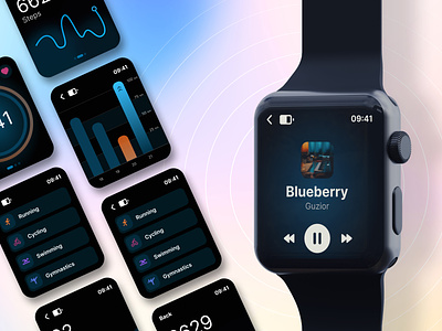 Smart Watch UI Design amazfit amazfit ui apple fitbit fossil garmin gestures health and fitness tracking huawei music control notifications samsung ticwatch voice assistant watch face watch settings wear os widgets