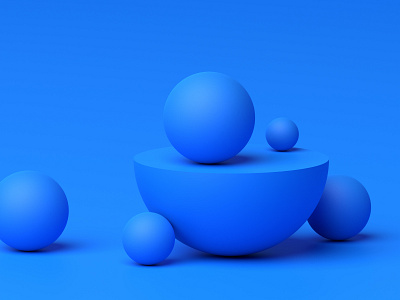 Blue spheres 3d abstract background blender blender3d blue branding clean design geometric illustration minimalist orb render shape simple sphere visual art