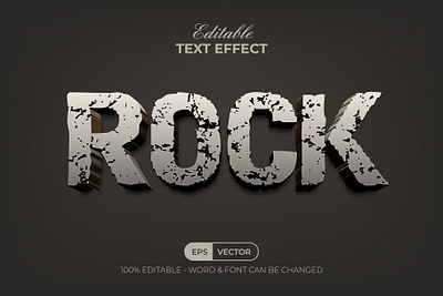 Rock Editable Text Effect Style alphabet bold crack design editable effect font letter lettering modern stone style text type typeface typography