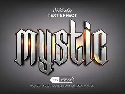 Mystic Editable Text Effect Style design editable effect font gold halloween letter lettering light modern shiny silver text type typeface typography
