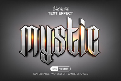 Mystic Editable Text Effect Style design editable effect font gold halloween letter lettering light modern shiny silver text type typeface typography