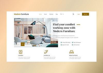 Modern Furniture design furniture homepage landing modern ui website