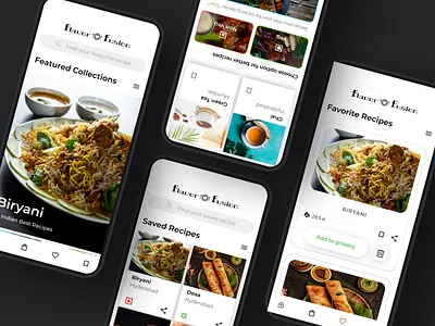 Food Recipe App UI Design app ui design branding design challange figma ui ux web design