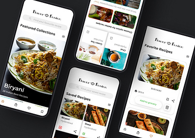 Food Recipe App UI Design app ui design branding design challange figma ui ux web design