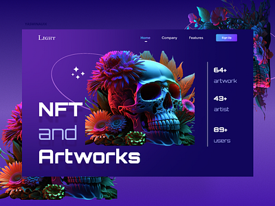 NFT AND ARTWORKS WEBSITE 3d artworks dark design neon design nft nft design nft sell nft shop nft website product design purple purple design ui ui design ux ux design website