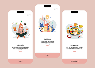 Onboarding #Day23 app design daily ui day 23 food marketplace onboarding ui design ux design