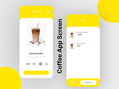 Coffee App Screen Design app branding design graphic design illustration logo typography ui ux vector