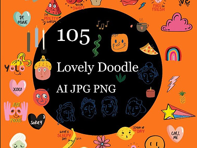 Lovely Doodle 80年代 animation doodle graphic design illustration