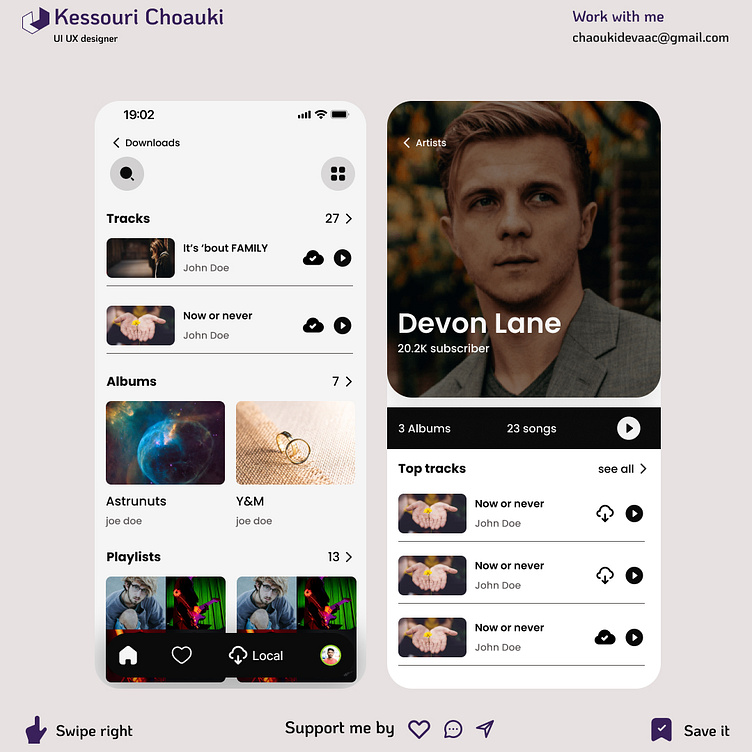 Music Player UI by KESSOURI Chaouki on Dribbble