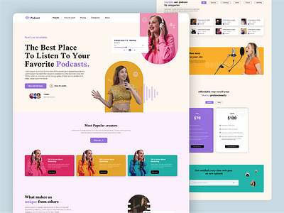 Podcast Landing Page landing page podcast ui ui ux design ux web designing