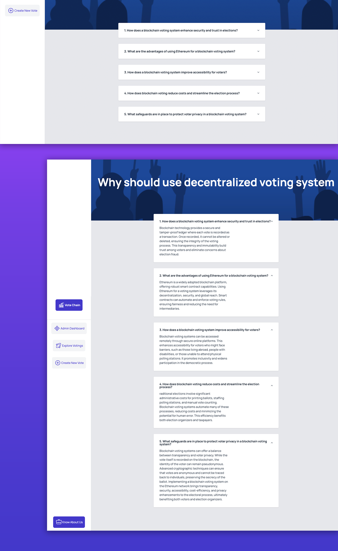 Vote Chain - Multi-Vendors Blockchain Voting Web App by bahaa taha on  Dribbble