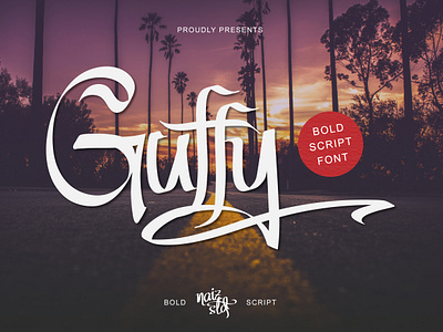 GUFFY - A BOLD SCRIPT FONT brush brushfont font fontdesign graphic design handlettering handwritten handwrittenfont script scriptfont scriptwriting typography