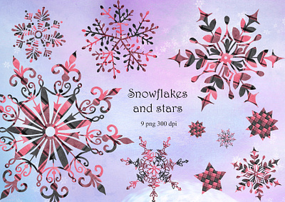 Snowflakes and stars stars